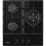  Варочная поверхность MONSHER/ Варочная поверхность MONSHER, газ, High-Tech, 45 см, автоматический электроподжиг, газ-контроль, форсунки под сжиженый газ, SABAF конфорки, чугунные решетки, цвет черный