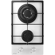  Варочная поверхность MONSHER/ Варочная поверхность MONSHER, газ, High-Tech, 30 см, автоматический электроподжиг, газ-контроль, форсунки под сжиженый газ, SABAF конфорки, чугунные решетки, цвет белый