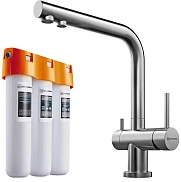  Комплект смеситель с фильтром Omoikiri Комплект Nagano-BN + Pure drop Lite