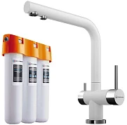  Комплект смеситель с фильтром Omoikiri Комплект Nagano-WH + Pure drop Lite