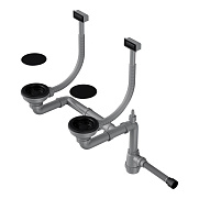  Аксессуар Omoikiri Арматура для двухчашевых моек с прямоугольными переливами и декоративными элементами для корзины WK-2C-GB