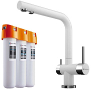  Комплект смеситель с фильтром Omoikiri Комплект Nagano-WH + Pure drop Lite